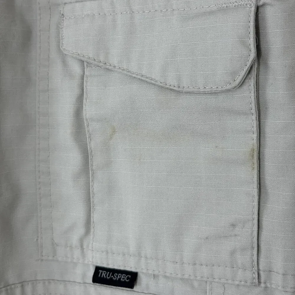 TRU-SPEC Pants Mens 34x30 Beige Cargo Ripstop Tactical Workwear Utility
